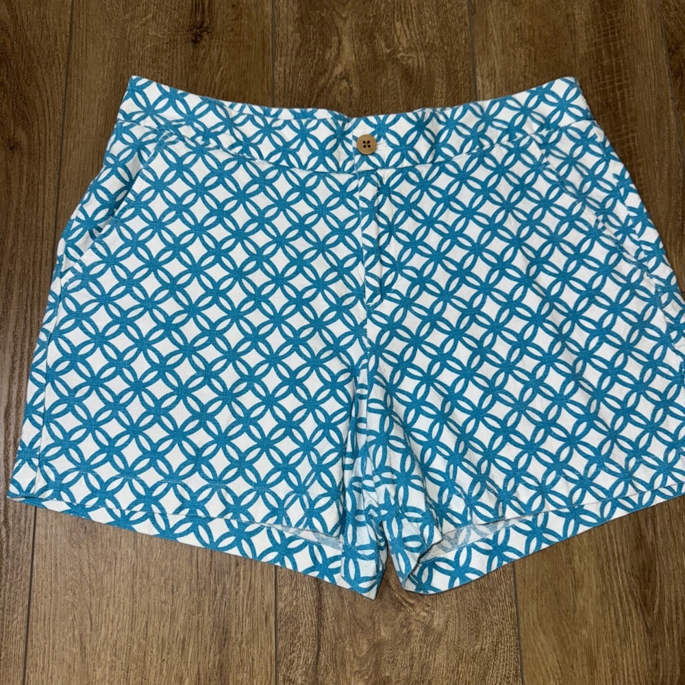Market And Spruce Linen Shorts Sz 10 geometric print mid-rise‎